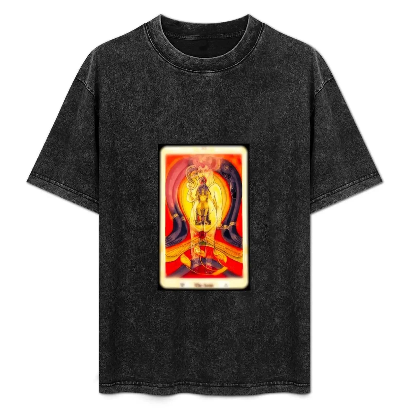 Carta dei Tarocchi Crowley Thoth: L'Eon # 20 T-shirt da uomo con motivo trendy