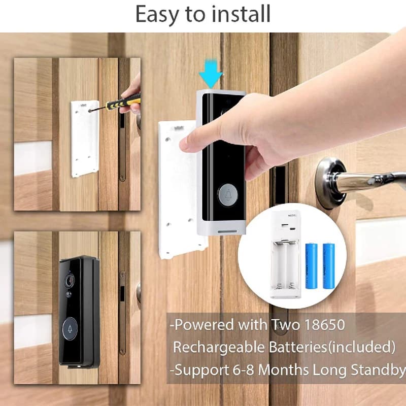 Tuya Campanello Telecamera Wifi 1080P Videocitofono Porta digitale Peepholes Avviso rilevamento movimento Telecomando Campanello per porta senza fili