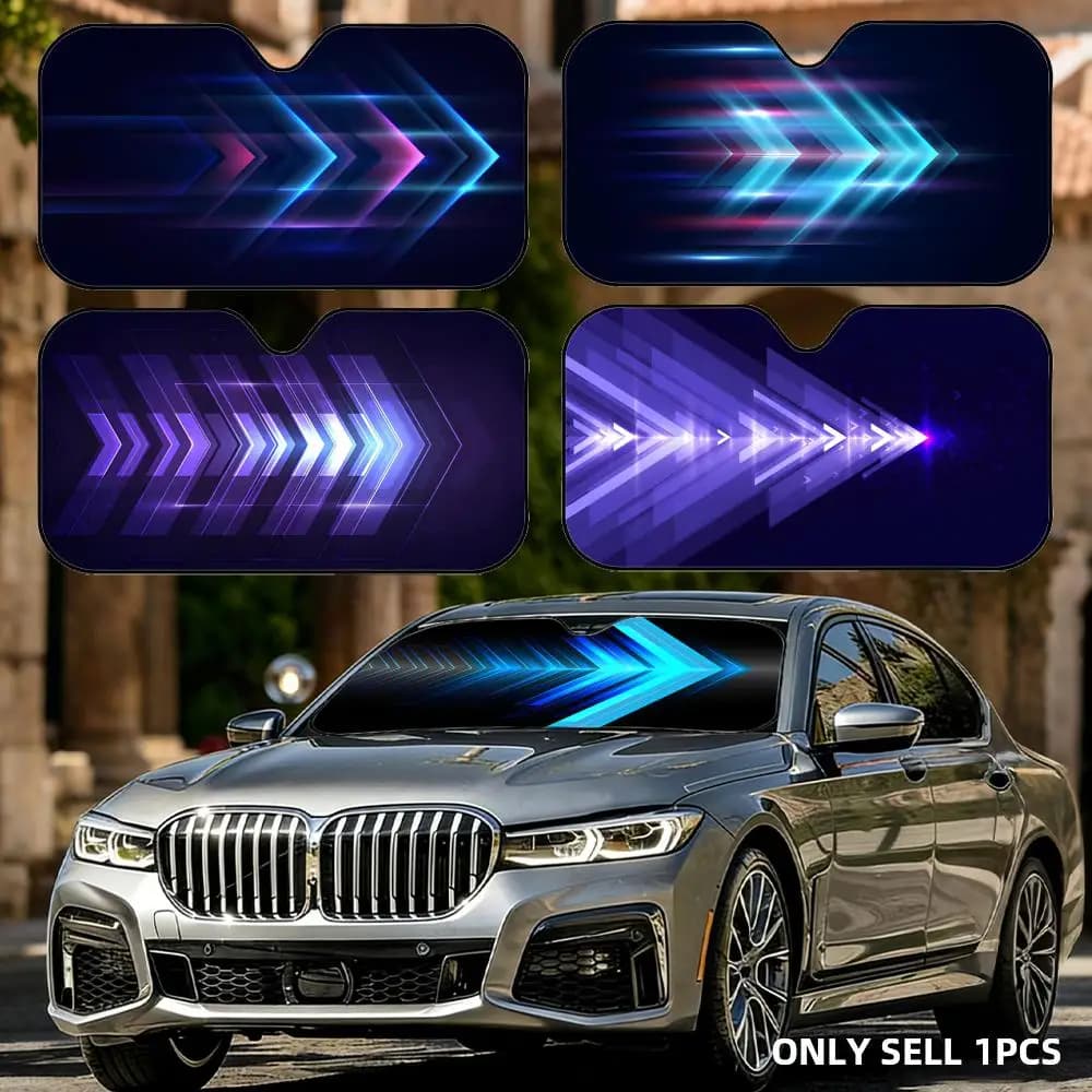 Parasole pieghevole universale Speeding Arrow per parabrezza auto, protezione UV, riutilizzabile, isolamento termico, copertura pieghevole