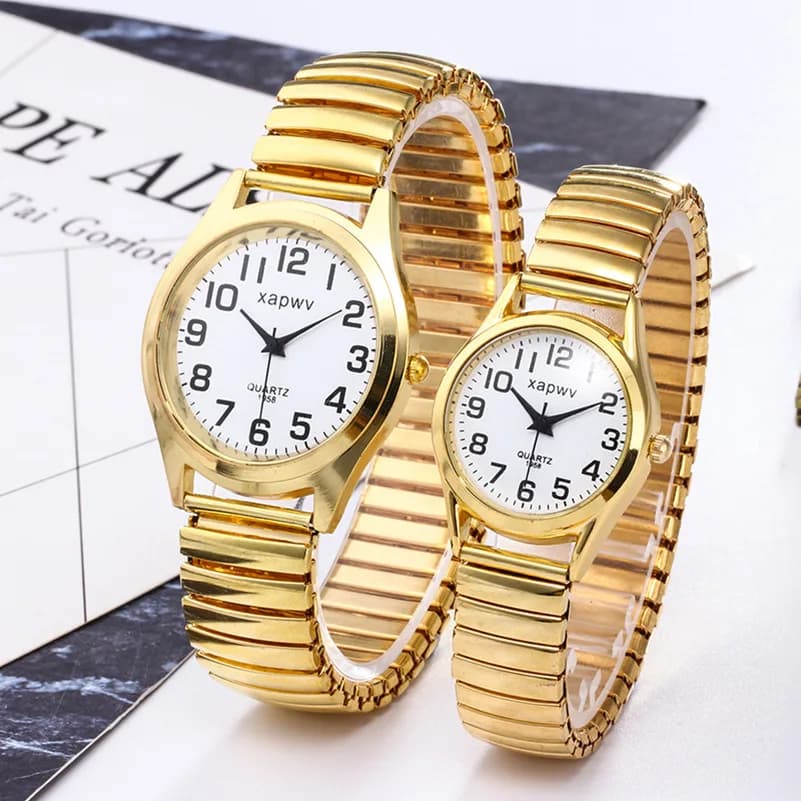 MAYZHISU Women's Watch Retro Stretch Steel Strap Quartz Women's Watch Vintage Business Women's Wrist Watch Gift Watch