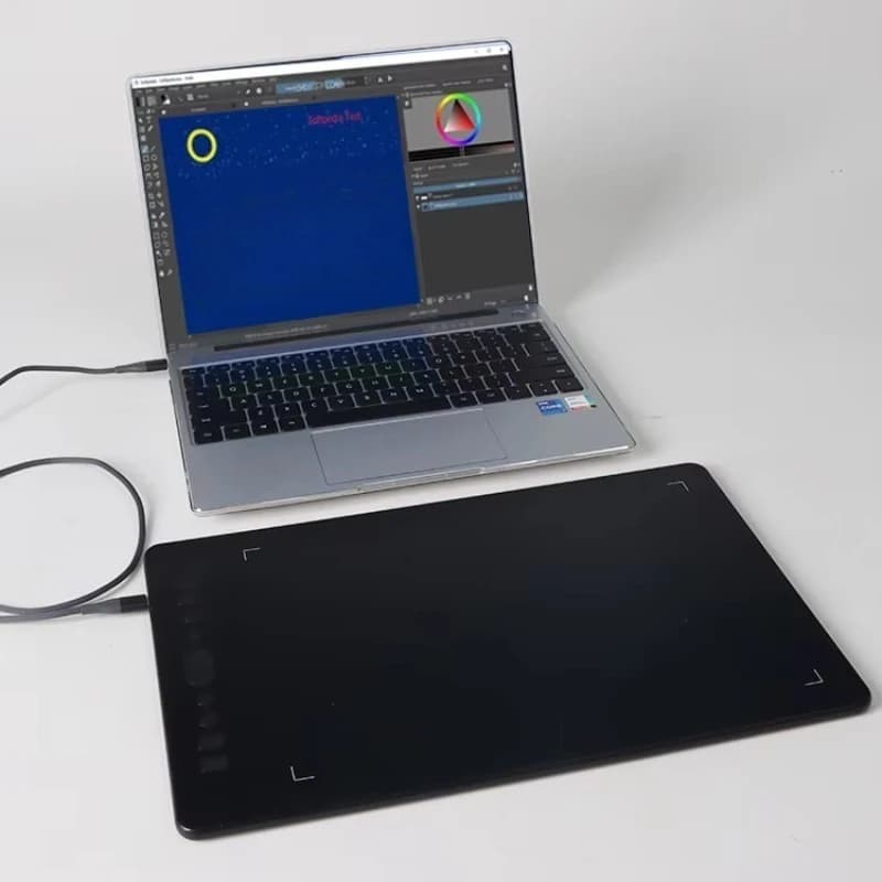 Tavoletta Grafica Digitale Professionale JSK-DP21 con Stilo Senza Batteria e Tasti Rapidi per Design Grafico