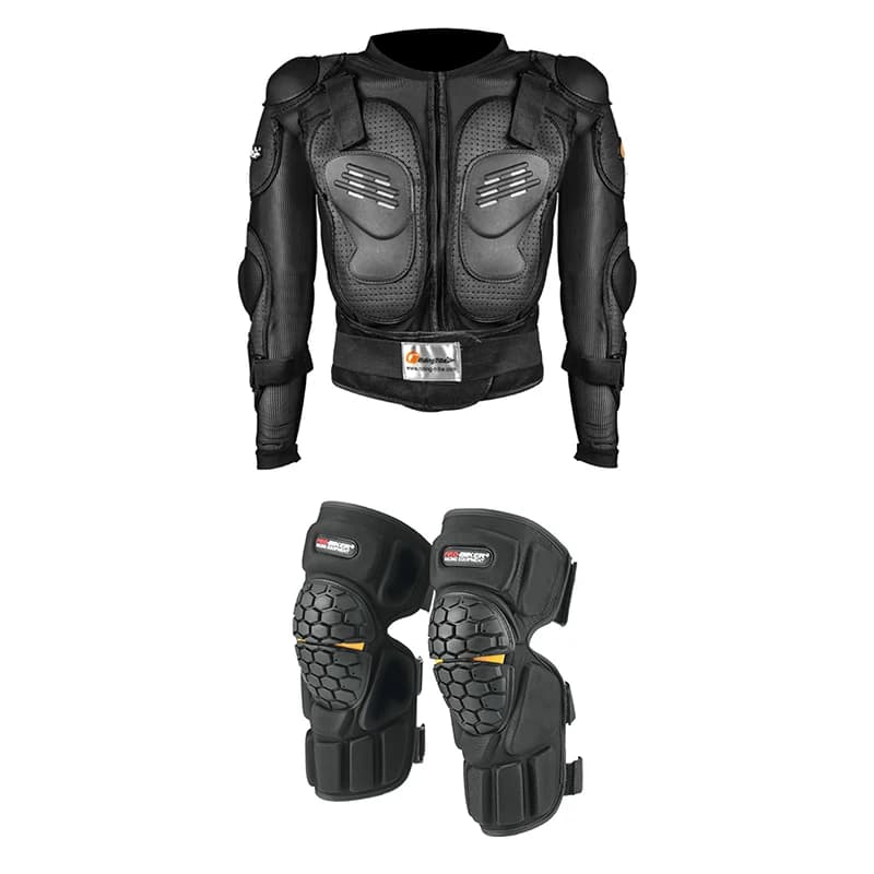 Adult Motorcycle Protective Jacket and Knee Pads, Motorcycle Accessories, Back, Spine and Chest Protector, Full Body Armor for Motocross and Bike Gear