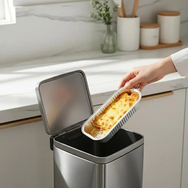 Set di 10-30 Pezzi di Teglie Monouso in Alluminio Antiaderenti per Friggitrice ad Aria, Barbecue, Grigliate, Cucina Interna ed Esterna