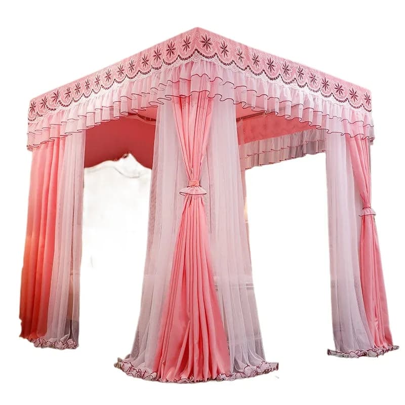 mosquito net shading bed curtain princess wind bed mantle three door shading cloth dust top mosquito net bracket pole