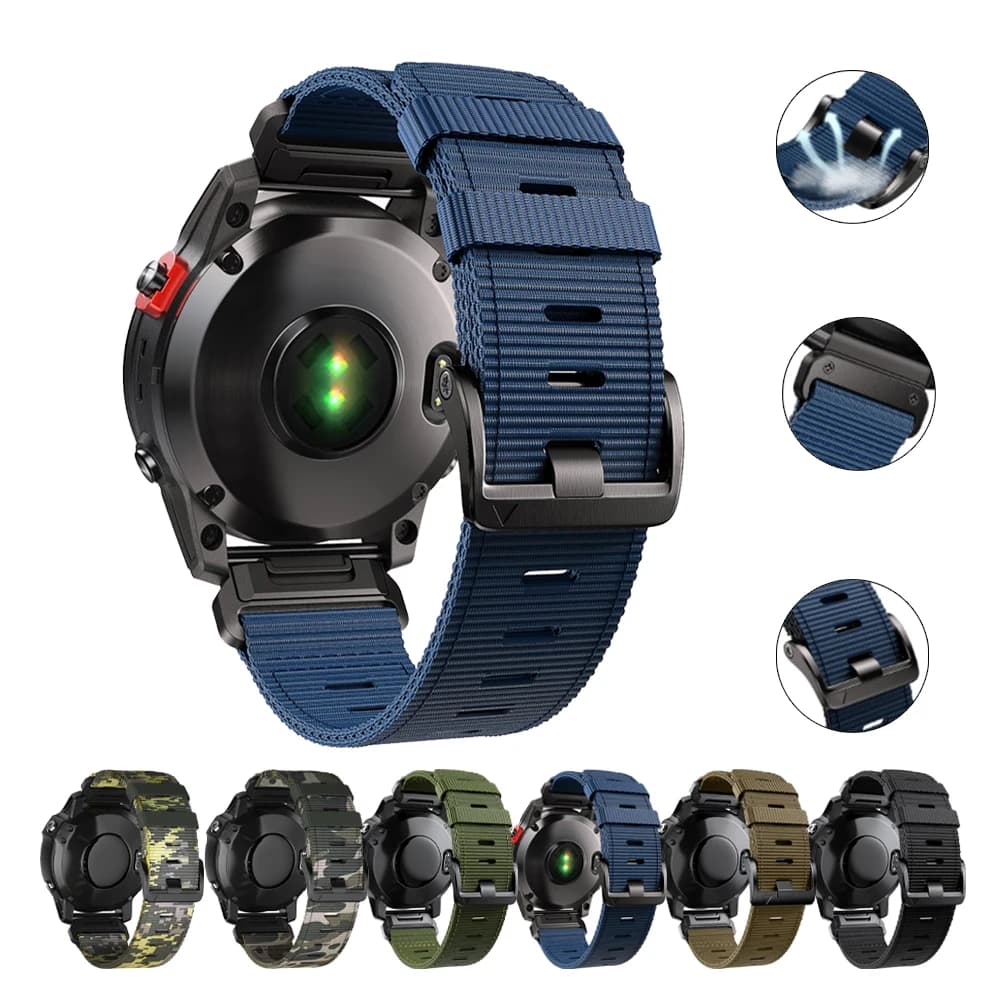 Cinturino per orologio 22/26mm per Garmin Enduro 3/Instinct 2X cinturino in nylon Fenix 8 7/Tactix 7/Forerunner 965 955 cinturini per bracciale accessori