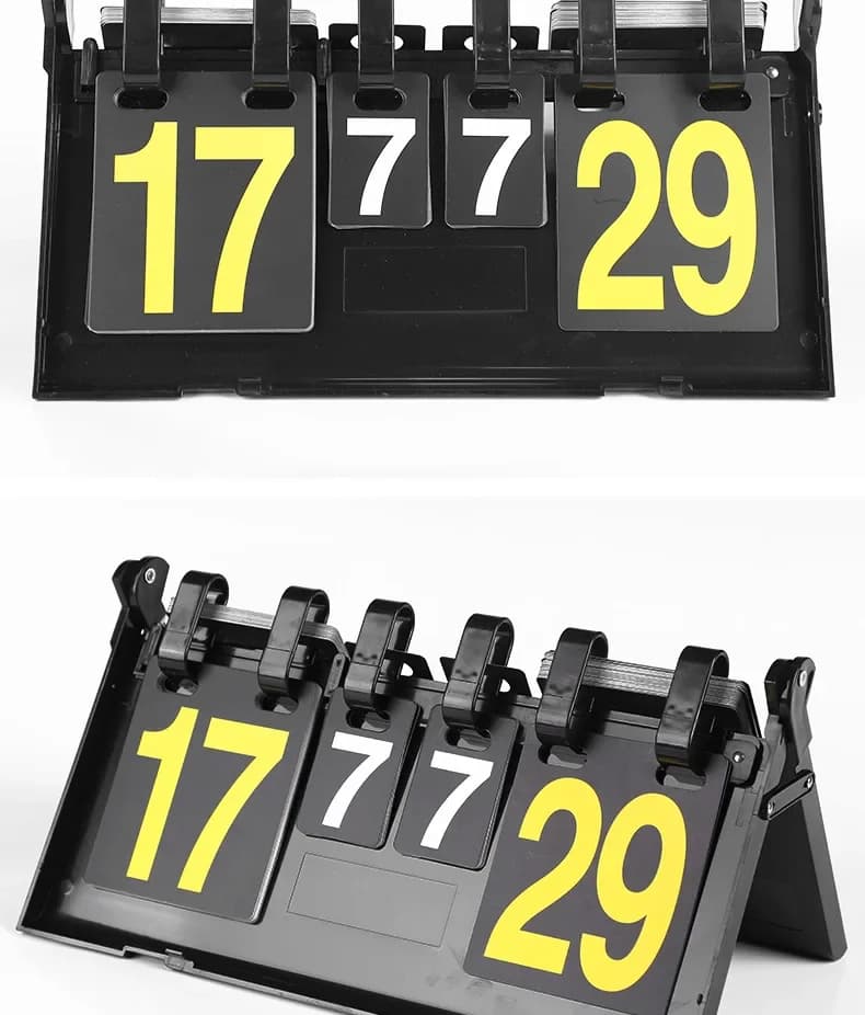 Tabellone Segnapunti Sportivo per Tennis da Tavolo, Basket, Calcio, Pallavolo, a 4 Cifre, Facile e Sicuro, Accessori per Esercizi