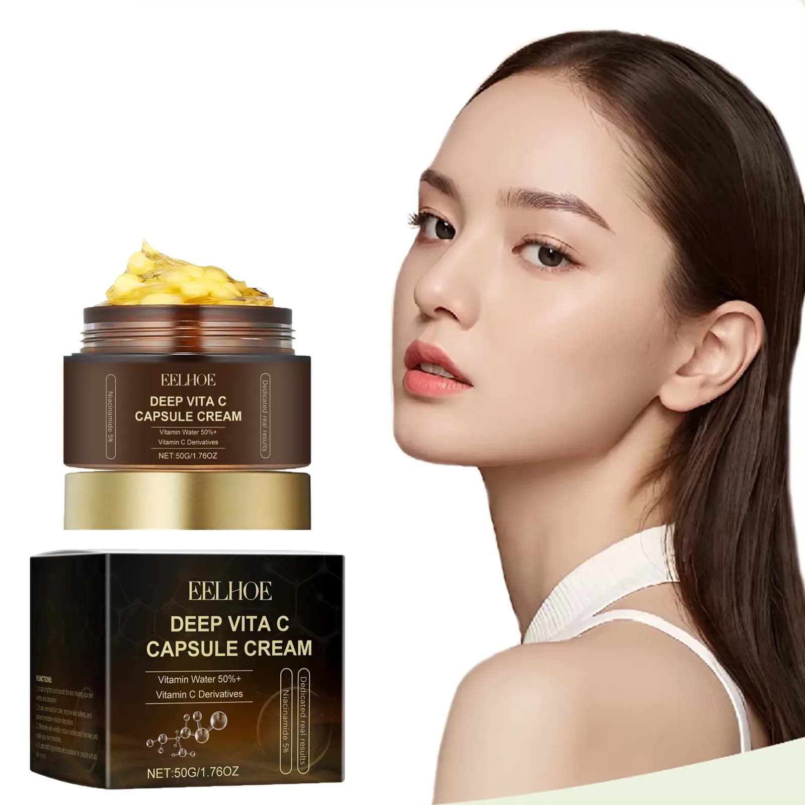 Capsule di crema alla nicotinamide Schiarente Idratante Dissolvenza Macchia scura Schiarente Melasma Anche il tono della pelle Ridurre i pori Crema alla vitamina C