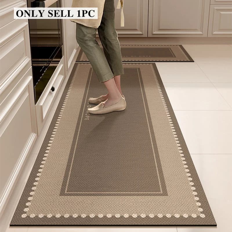 Carpet for Kitchen Waterproof Floor Mat Pvc Leather Rug Long Non-slip Anti-oil Foot Mats Minimalist Style Home Decoration Rugs