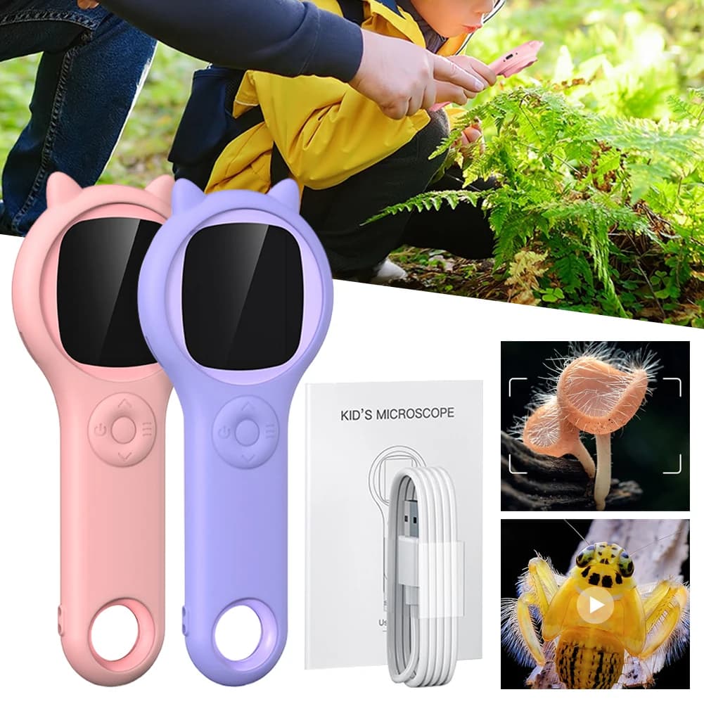 Lente d'ingrandimento leggera per microscopio digitale portatile con ingrandimento 500X con 8 LED per ragazze