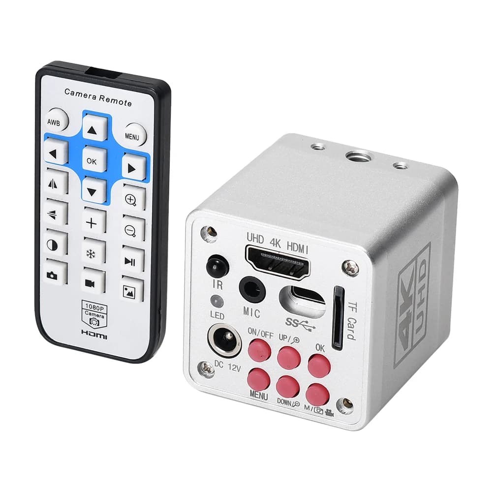 Hayear Ultra HD 4K HDMI 1080P USB Microscopio industriale digitale Fotocamera da laboratorio immagini rilevate acquisizione videoregistratore argento