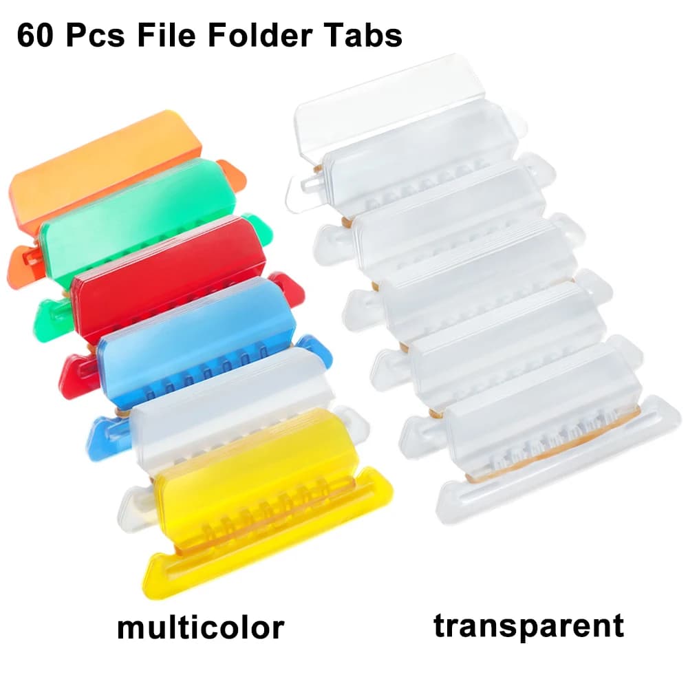 Schede per cartelle di File da 60 pezzi schede per cartelle di File appese con inserti vuoti linguette in PVC da 2 pollici per cartelle appese identificazione rapida