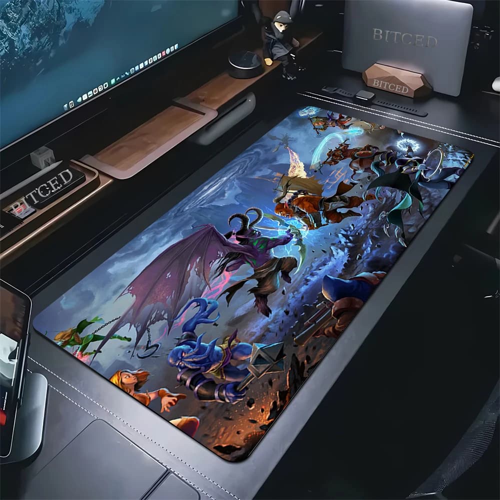 Tappetino per Mouse da Gaming DOTA2 Premium, Tappetino da Scrivania Esteso, Mousepad Durevole Antiscivolo in Gomma con Superficie in Tessuto