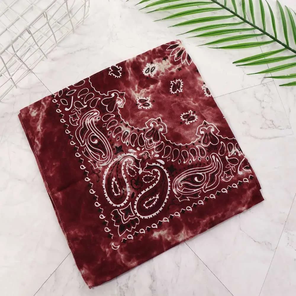 Bandana Fascia per capelli Sciarpa quadrata Maschera per ciclismo Tie Dye Bandana Ciclismo Outdoor Hip Hop Headwea Hip Hop Paisley Fascia per capelli