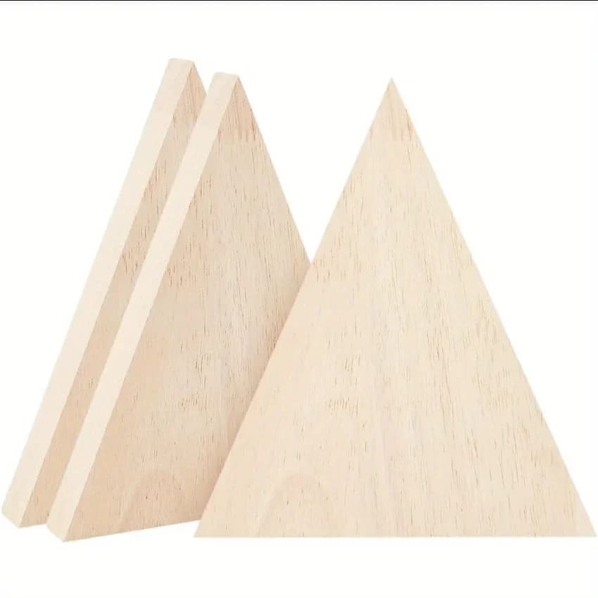 Ultimi Modelli 2026: Fette di Legno Triangolari Non Dipinte, Ritagli Grezzi, Blocchi per Artigianato Fai-da-te, Piatti/Vassoi in Legno Triangolari per Design Personalizzato