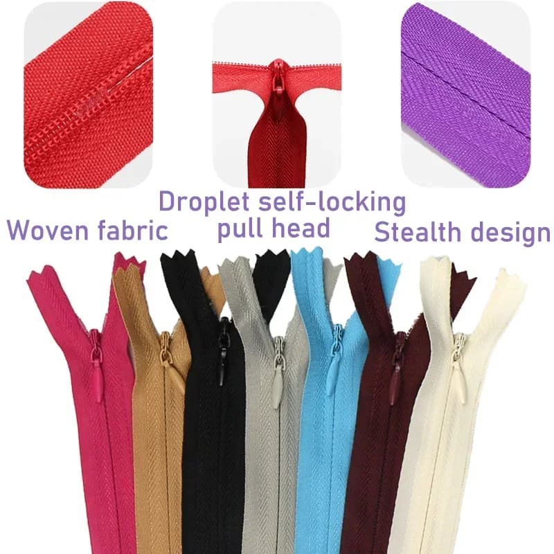 30 pz 7 pollici-24 pollici (18-60 cm) cerniere a spirale in nylon per cucito su misura artigianato nylon cerniera invisibile vestiti nascondere cerniera 15 colori