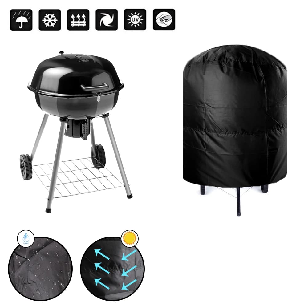 Waterproof BBQ Grill Cover, Outdoor Rain Cover, Anti Dust Protector for Gas Charcoal Electric Barbe, 210D
