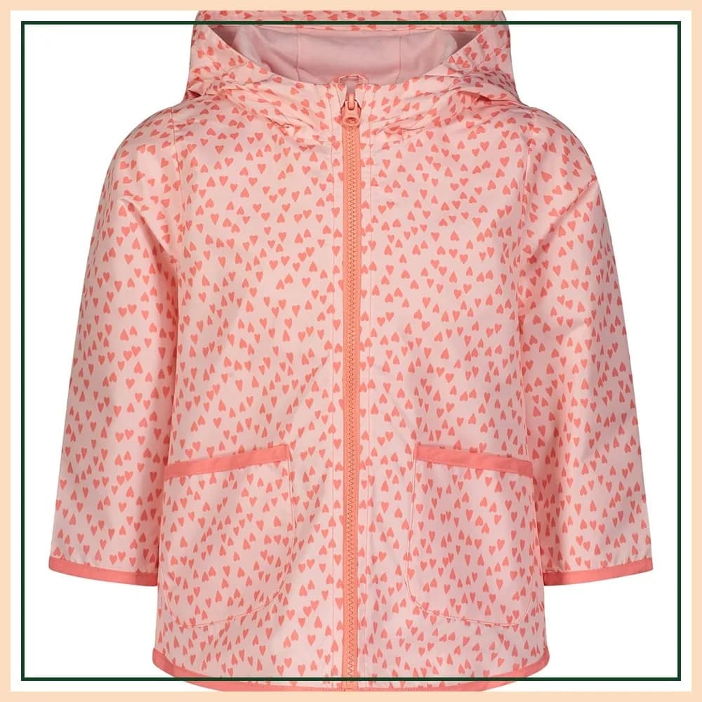 Water-Resistant Hooded Rain Slicker for Girls, Lightweight Rain Jacket