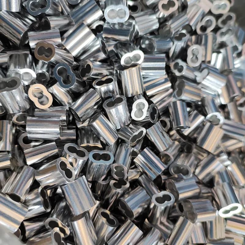 M1.0 M1.2 M1.5 M2 M3M4M5 Aluminum Casing Wire Rope Ferrule Cable Ties Aluminum Crimping Sleeve 8 Shape Oval Clip Wire Rope Clamp