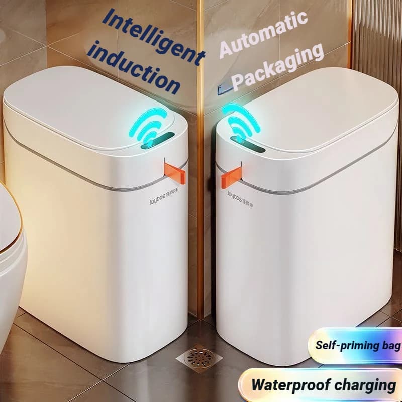 JOYBOS Smart Sensor Trash Can With Auto Adsorption Bag Rechargeable Garbage Trash Can For Home Toilet Living Room Household