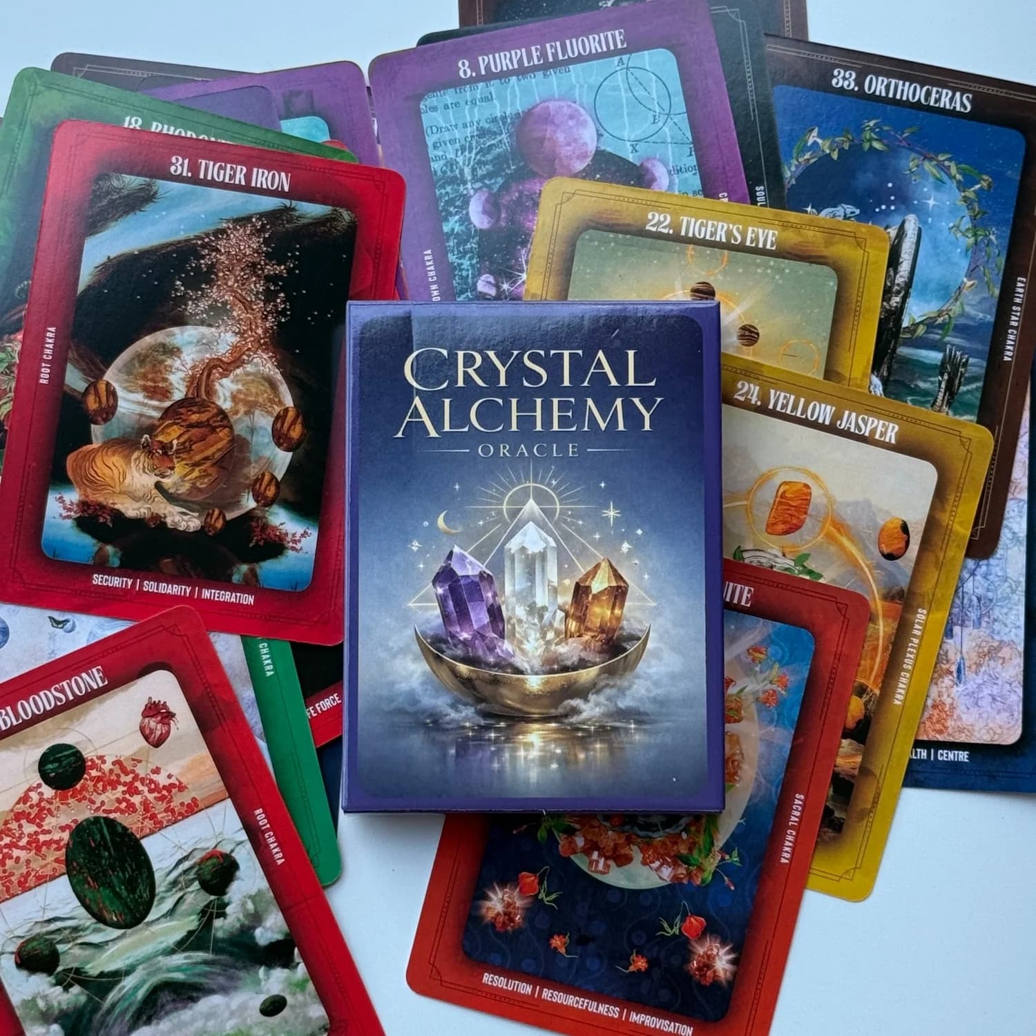 Crystal Alchemy Oracle Cards 36 Deck English Version Fate Divination Board Game, Meditation & Party Games