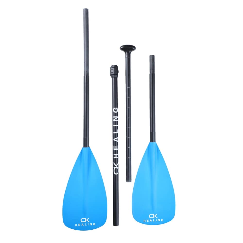 4 sezioni in fibra di vetro blu albero leggero SUP paddle kayak paddle board accessorio LOGO OEM gonfiabile