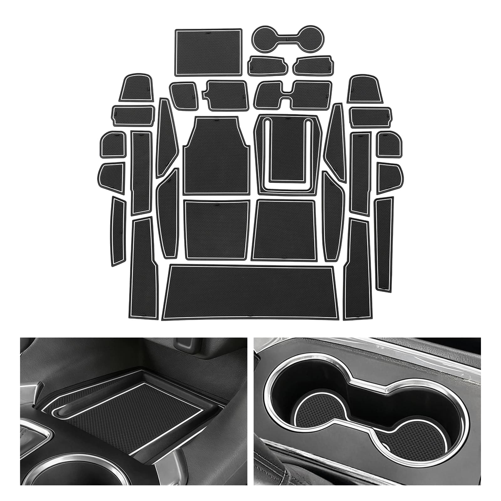 PVC Anti-slip Carpets for Door and Central Console for Chevy Traverse 2018-2023, Accessories for Door Grooves