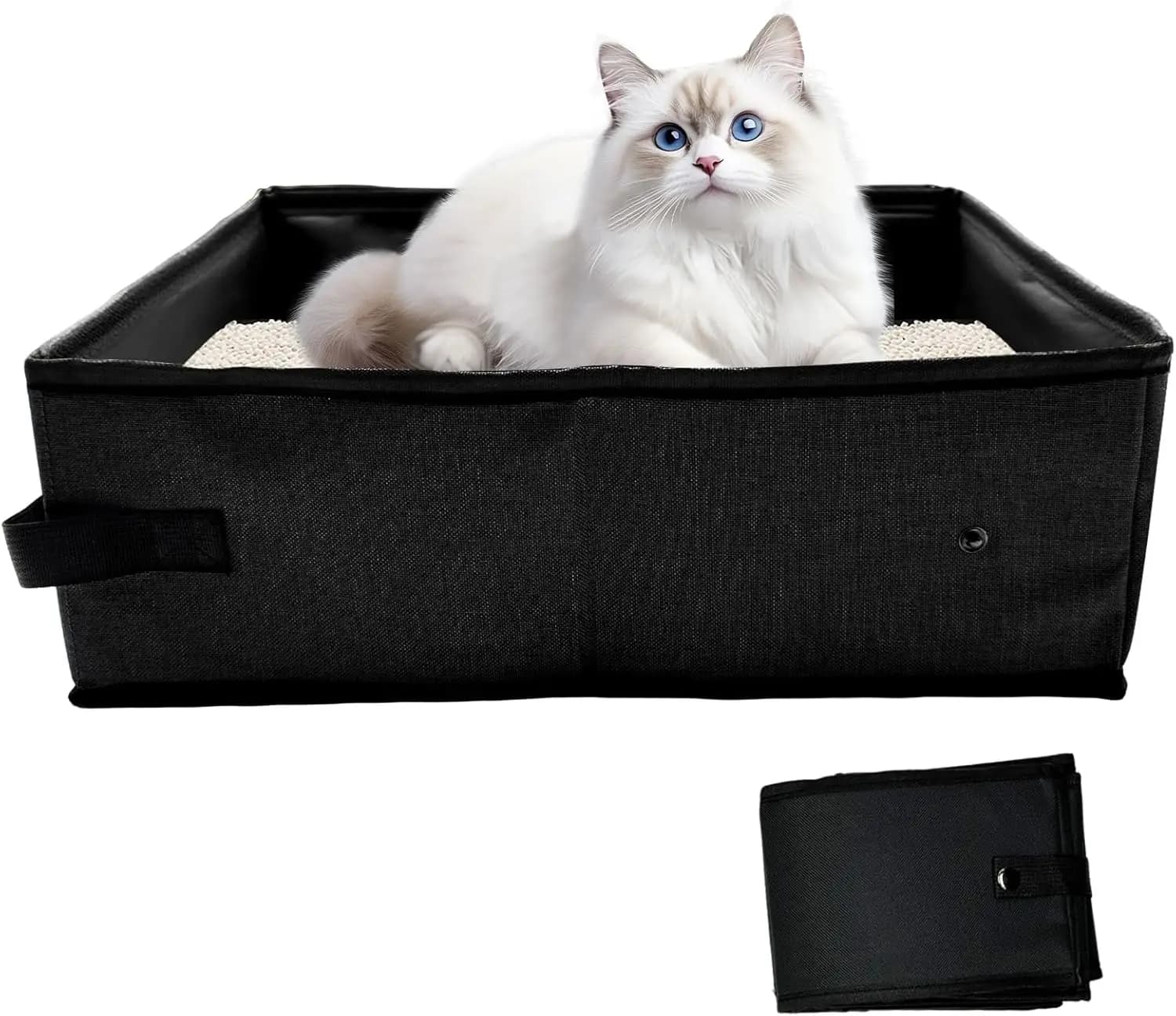 Lettiera da Viaggio Pieghevole per Gatti, Portatile, Impermeabile, 40x30x10 cm per Campeggio