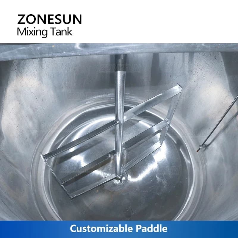 ZONESUN ZS-MB1000L Serbatoio di Miscelazione in Acciaio Inox con Agitatore Emulsionante per Produzione di Alimenti Liquidi e Gel