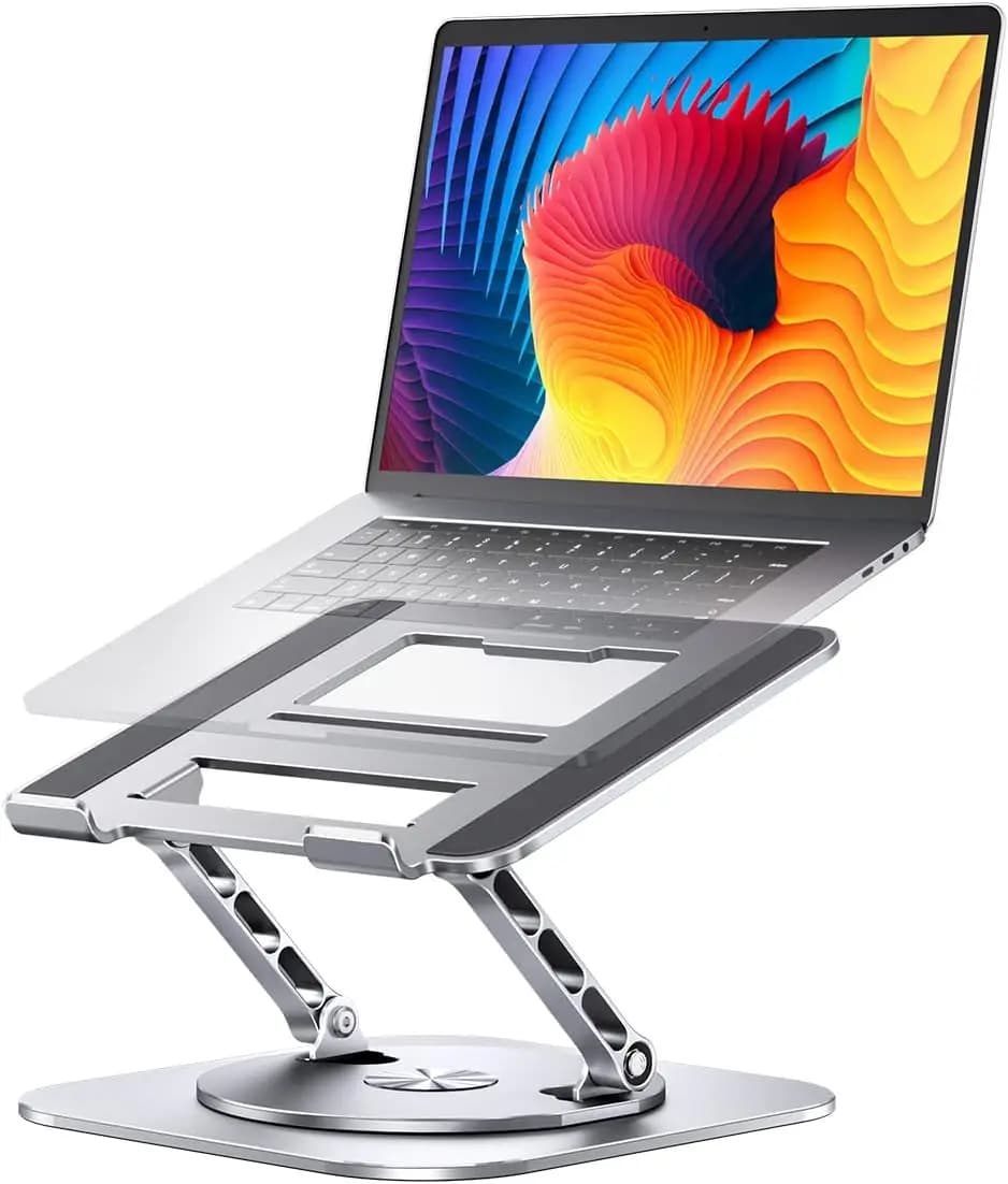 Supporto per Computer Regolabile con Base Girevole a 360°, Rialzo Ergonomico Pieghevole per Laptop Compatibile con MacBook Pro