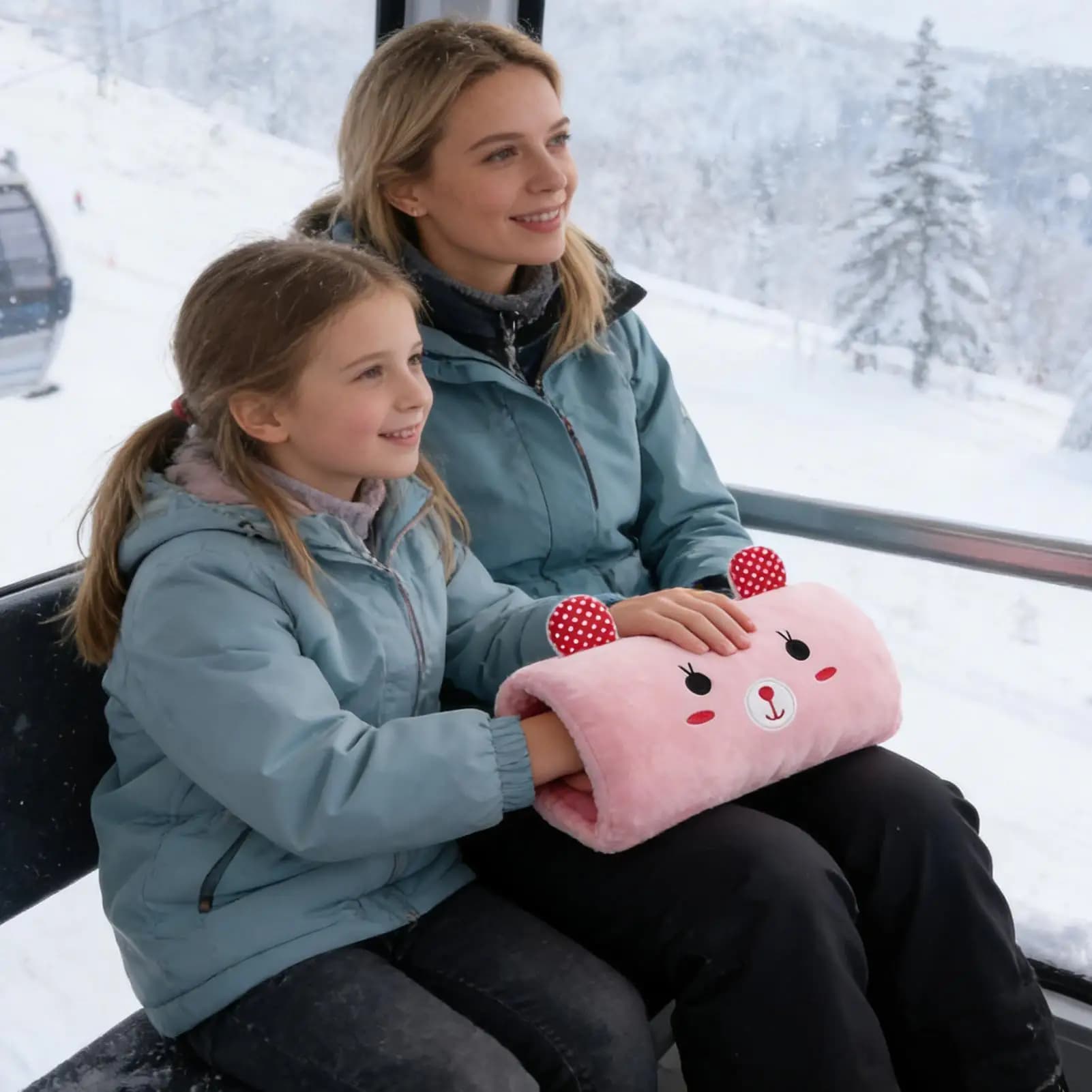 Cuscino per le mani Peluche a forma di coniglietto Scaldamani Muff Cuscino per bambini Aula Viaggi Pisolino Inverno Scuola Casa Tempo freddo