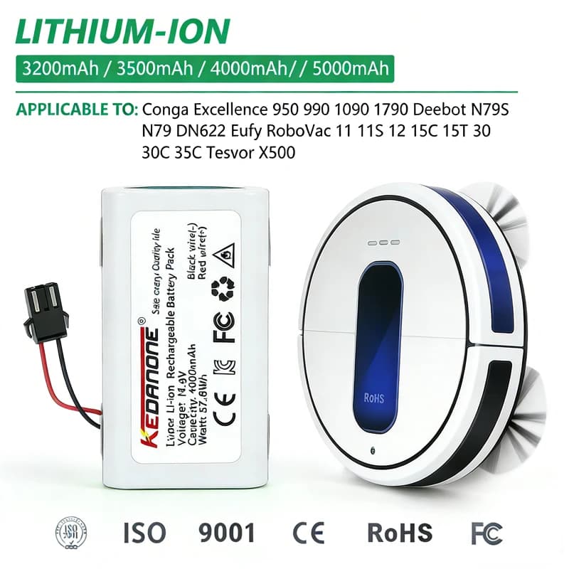 Batteria da 4000mAh 4INR19/66 INR18650-MF1-4S1P per robot aspirapolvere CREATE NETBOT LS23 ENDURANCE
