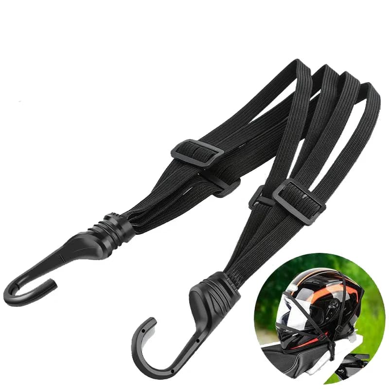 Strisce per casco per sedile posteriore per moto Corda elastica Casco per moto Regolazione della cinghia fissa Corda fissa Cinghia per merci 60 cm/90 cm