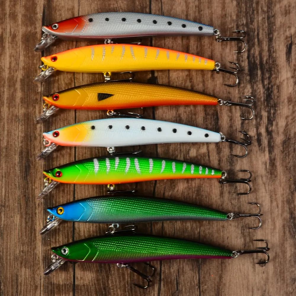 7 pezzi di pesciolini galleggianti esche da pesca di qualità professionale Wobblers galleggianti duri Crankbait Bass