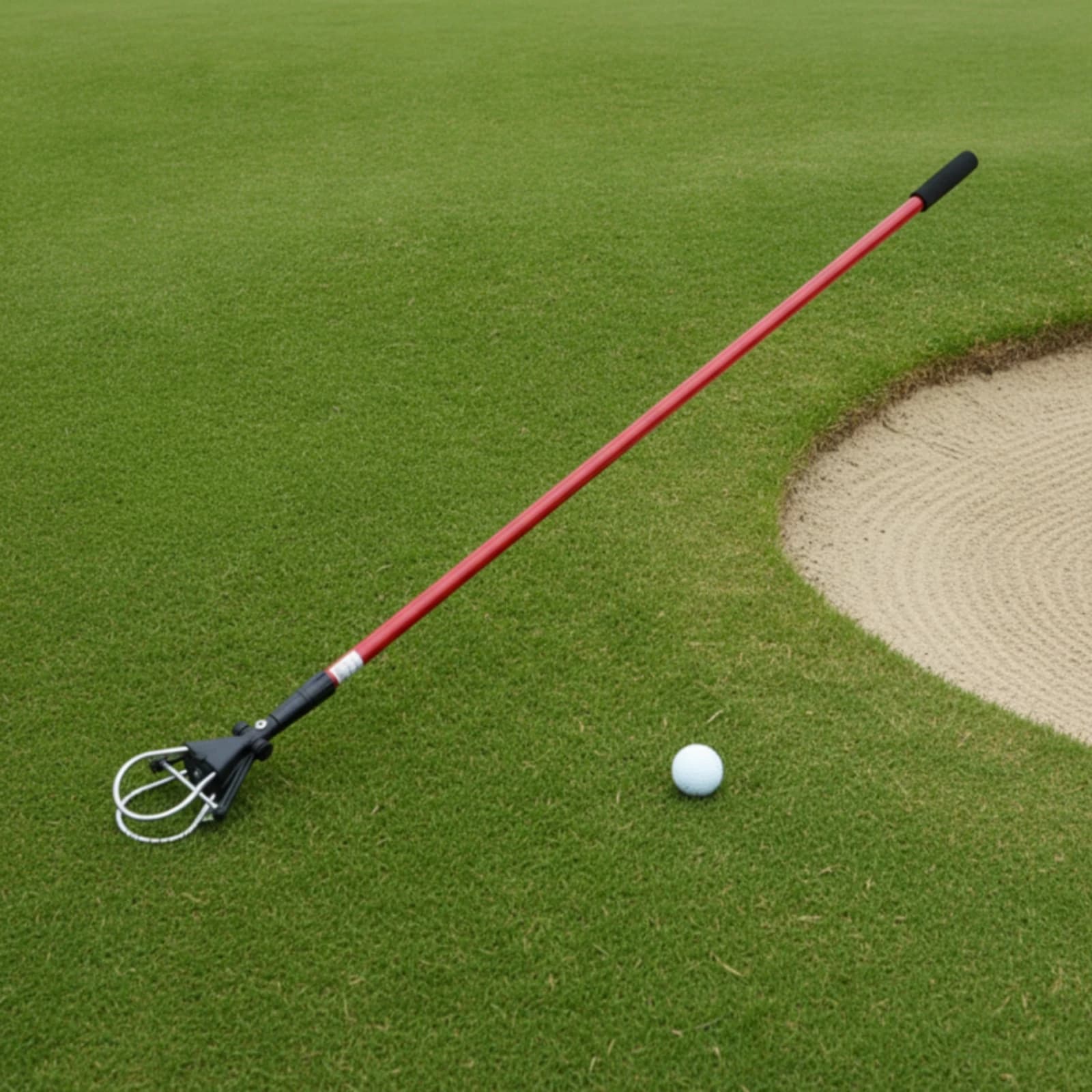 Golf Retriever Sports Accessory Portable 3 Section Telescopic Golf Ball Retriever Black Handle