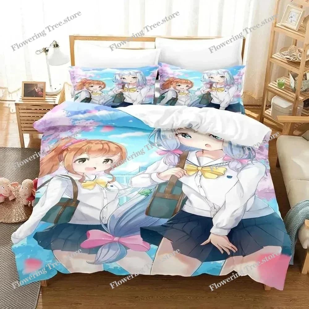 Set di biancheria da letto Anime Izumi Sagiri Eromanga Sensei, copripiumino, set copriletto, federa, piumino, misura King Queen, per ragazzi e adulti