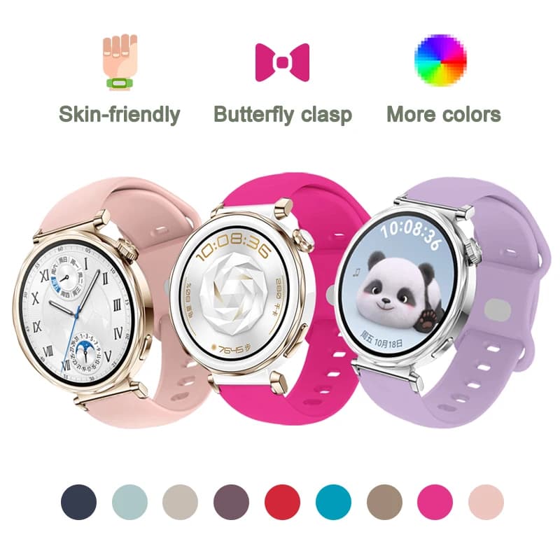 Morbido cinturino da 18 mm per Huawei Watch Gt5 Pro 42mm cinturino con fibbia ad arco Coloful per Huawei Watch Gt5 41mm Gt4 41mm cinturino da donna da uomo