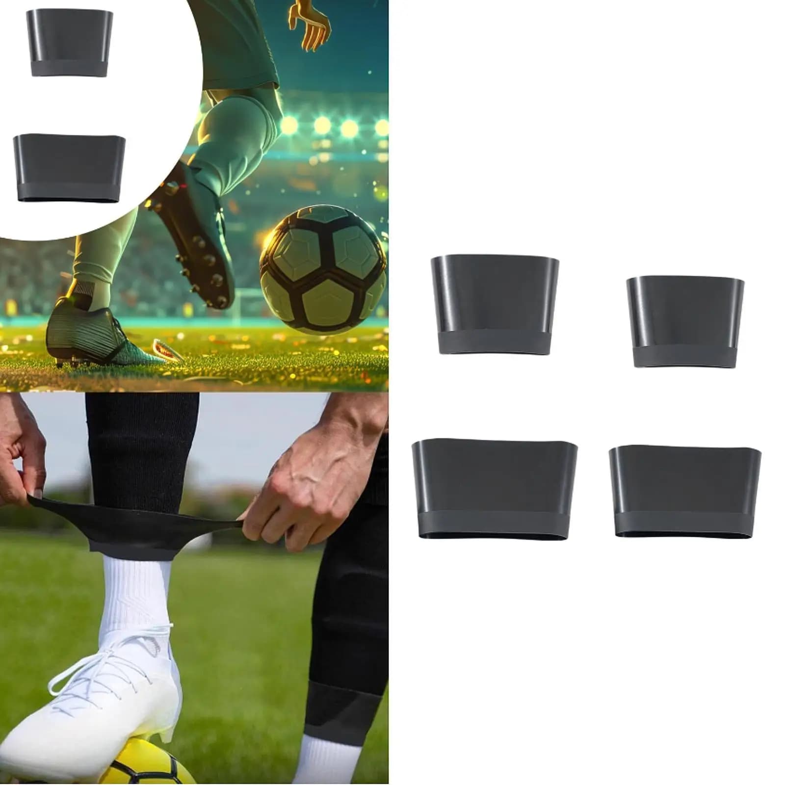 Cinghie per parastinchi in morbido silicone per leggings da calcio, cinturino fisso, supporto per parastinchi, accessorio per allenamento da calcio