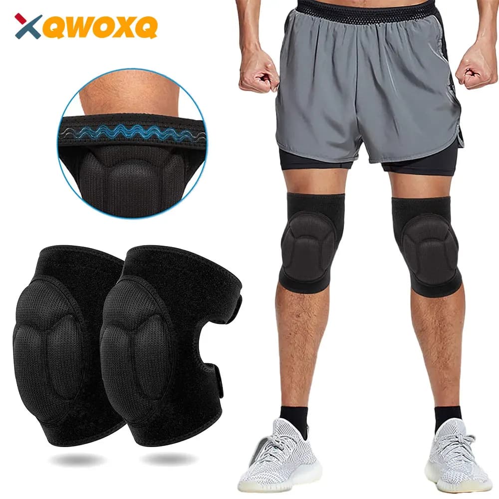 1 paio di ginocchiere sportive per adulti ginocchiere antiscivolo con schiuma EVA spessa, pulizia della casa, pallavolo, ginocchiera da calcio