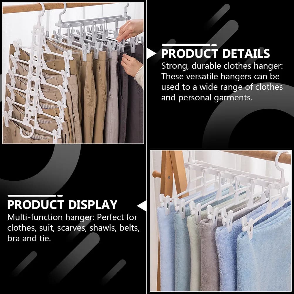 1 Pezzo Appendiabiti Multifunzionale con Clip, Gancio in Plastica Resistente per Pantaloni, Gonne, Cinture, Sciarpe, Cravatte