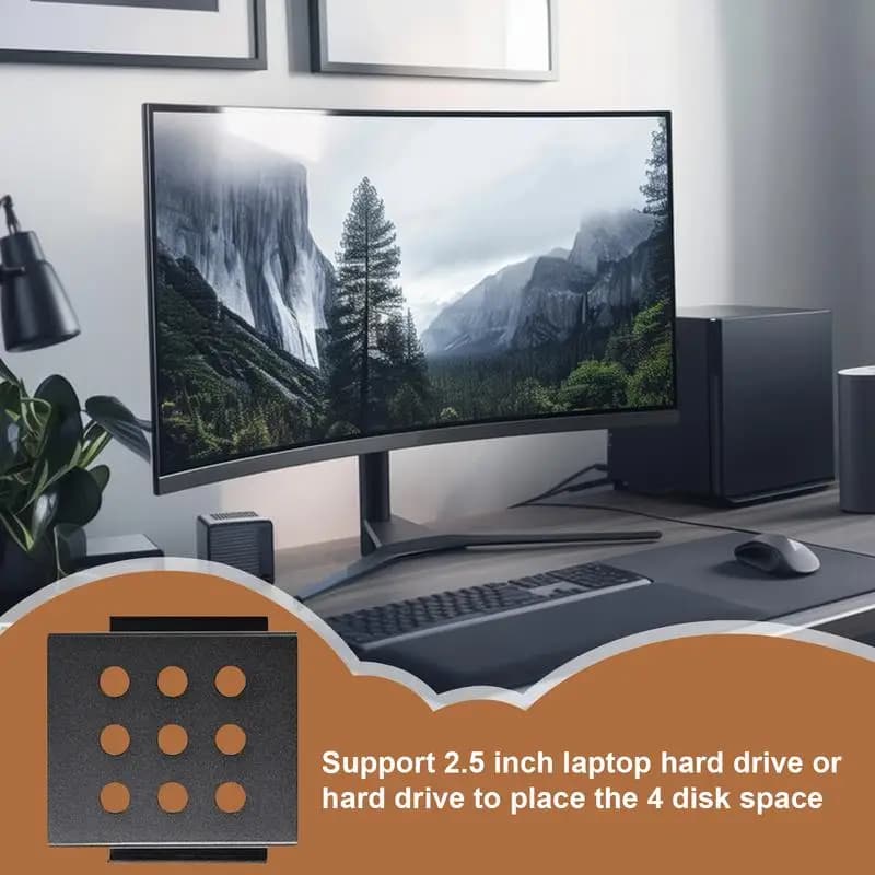 Caddy per disco rigido SSD da 2,5 pollici a 3,5 pollici Supporto per computer in lega di alluminio Supporto per dock Docking station Vassoio antiurto