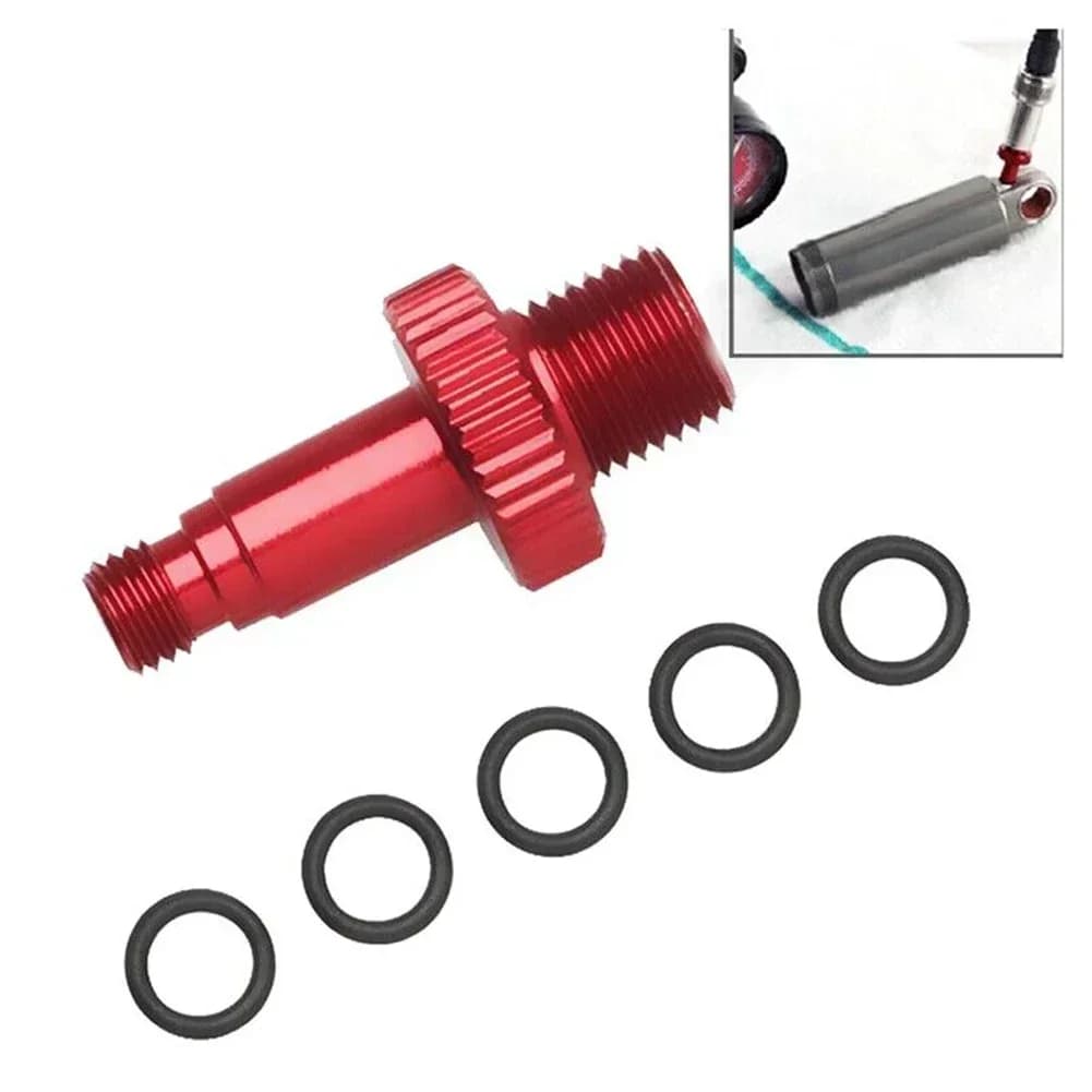 1x strumento adattatore valvola pompa aria ammortizzatore posteriore bicicletta per gonfiatore aria posteriore bici DT Swiss Monarch con O-ring di ricambio