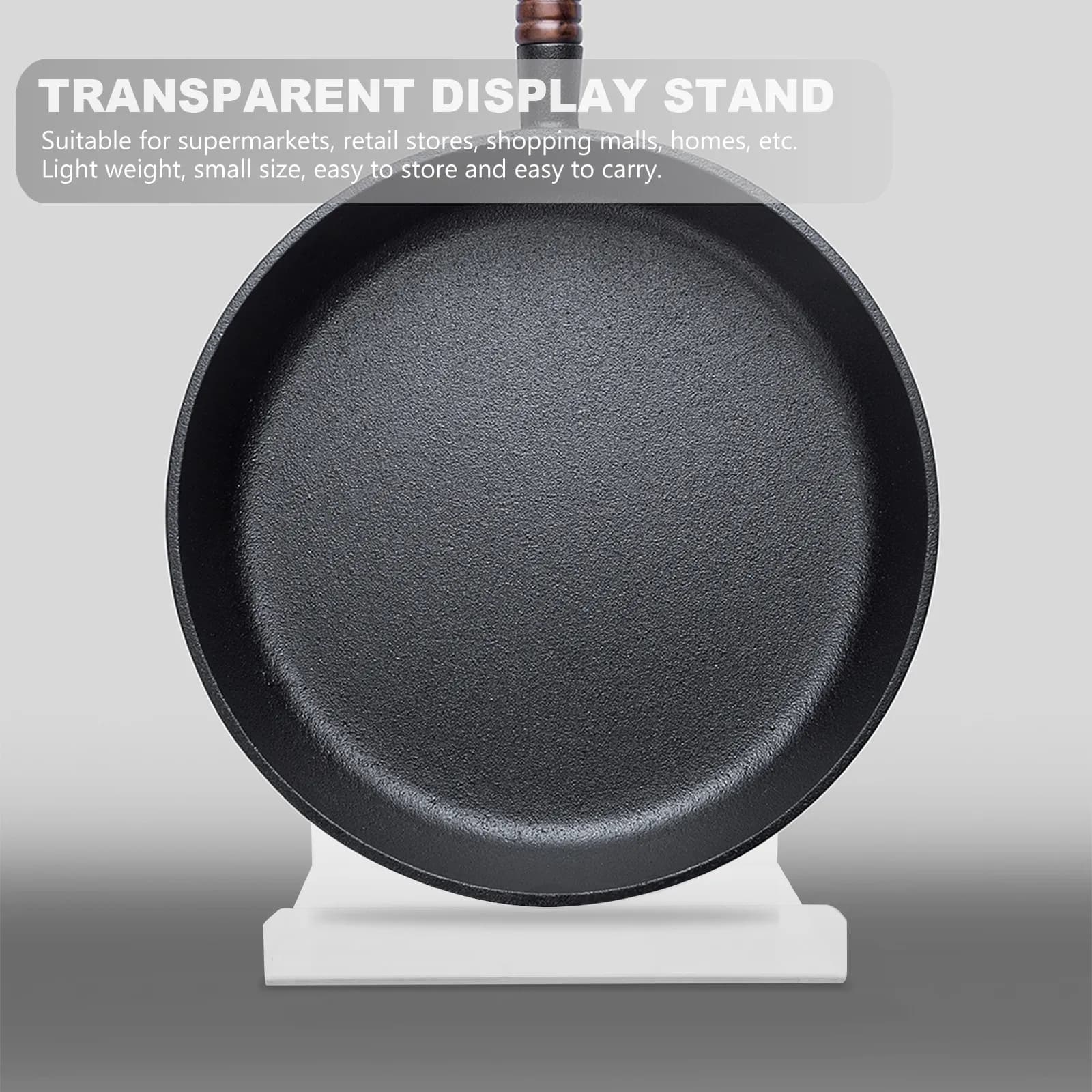 1Pcs Lightweight Compact Acrylic Pot Rack Transparent Design for Frying Pan Induction Cooker Display Storage Retail Mall Kitchen