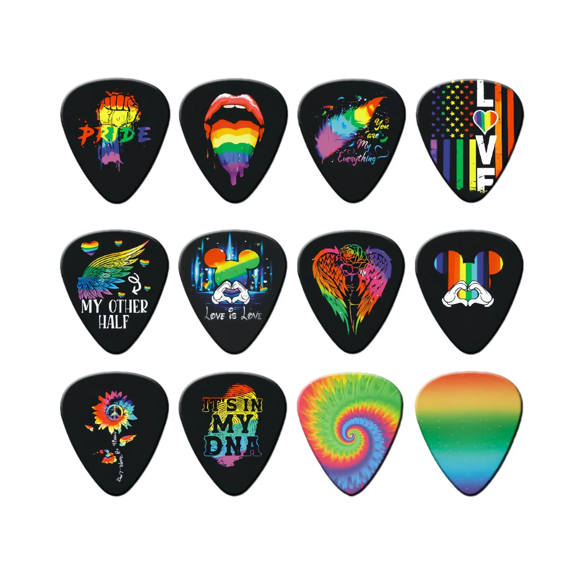12 Pieces Guitar Picks 0.46mm 0.71mm 0.96mm Plectrum ABS Premium for Acoustic Electric Guitar Bass Ukulele