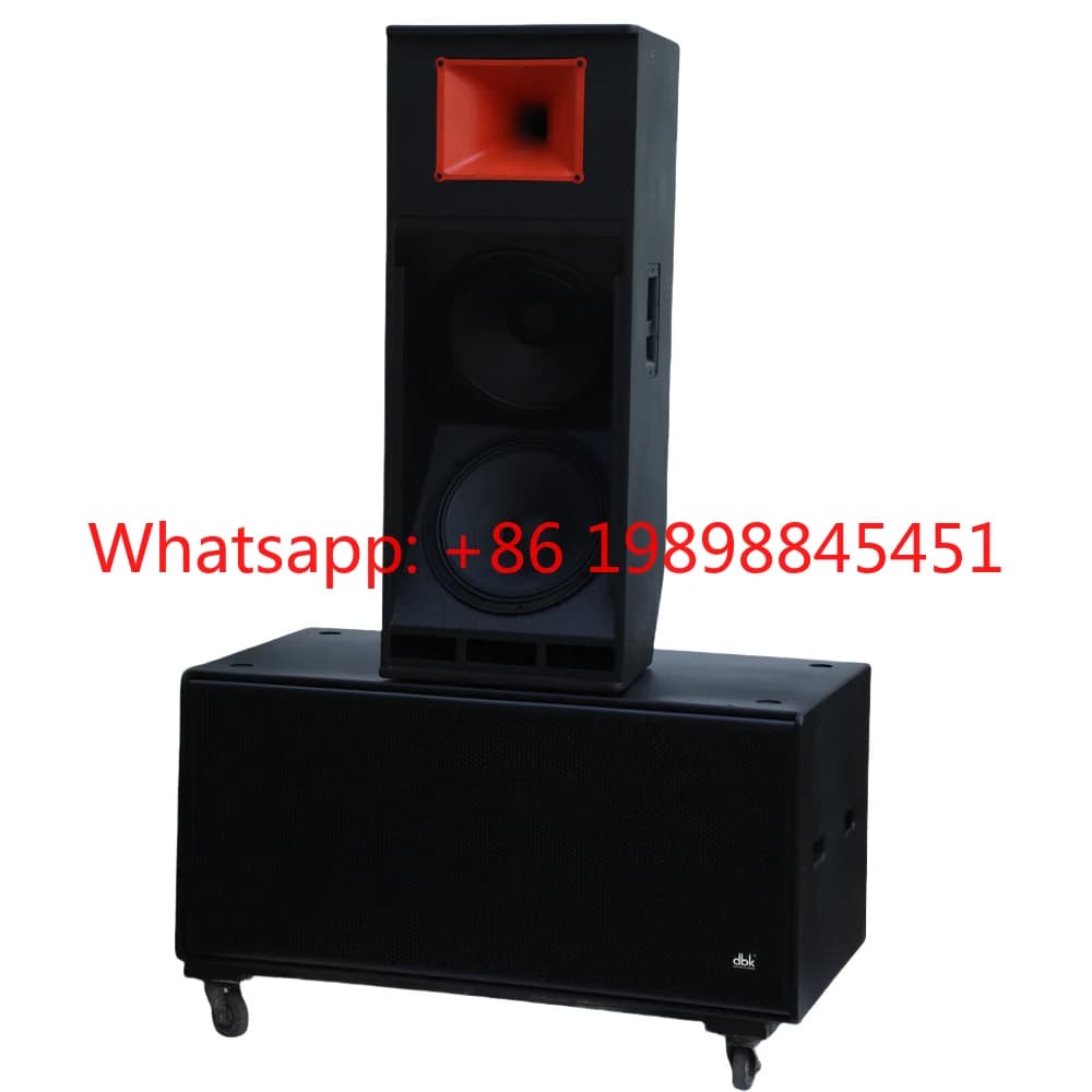 Sistema di Altoparlanti PA Professionale DBK a 3 Vie con Doppio Woofer da 15 Pollici e Subwoofer Passivo da 18 Pollici per Palco, DJ e Audio Live