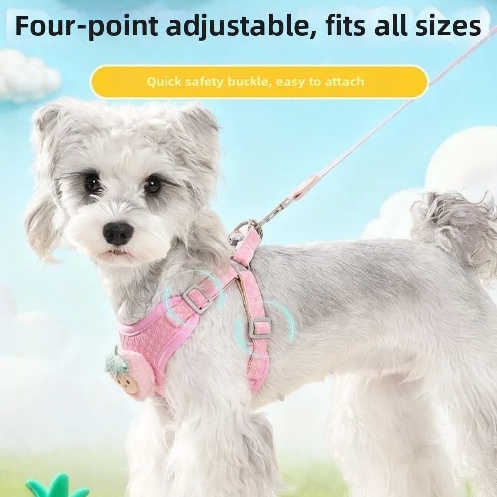 Set Pettorina e Guinzaglio Traspirante per Cani, Pettorina Regolabile a Forma di Animale, Elastica e Anti-Fuga