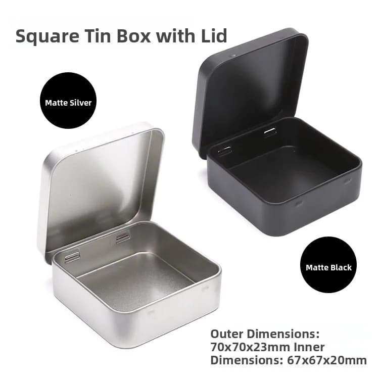 Scatola Quadrata in Metallo per Confezioni Regalo, Contenitore Organizer per Chiavette USB, Gioielli, Piccola Scatola in Ferro
