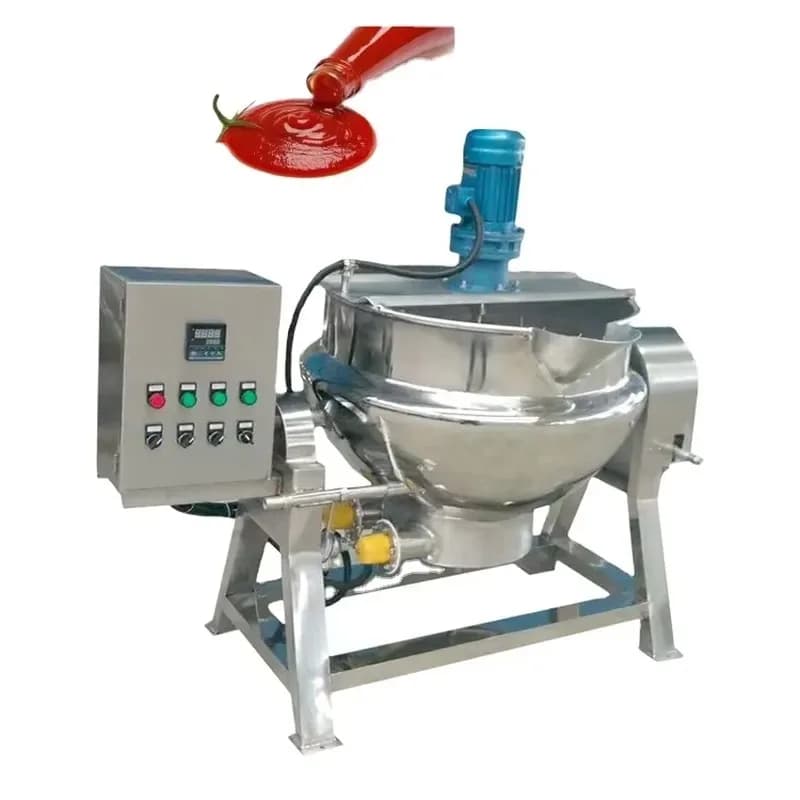 Industrial Electric Steam Gas Heating Boiling Cooking Stirring Pot Jacket Kettle with Agitator