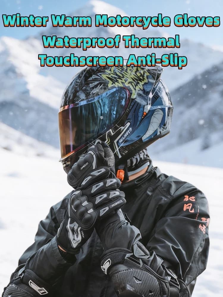 SUOMY Winter Warm Motorcycle Gloves 100% Waterproof Thermal Touchscreen Anti-Slip Motocross Riding Gear Gloves S-XXL
