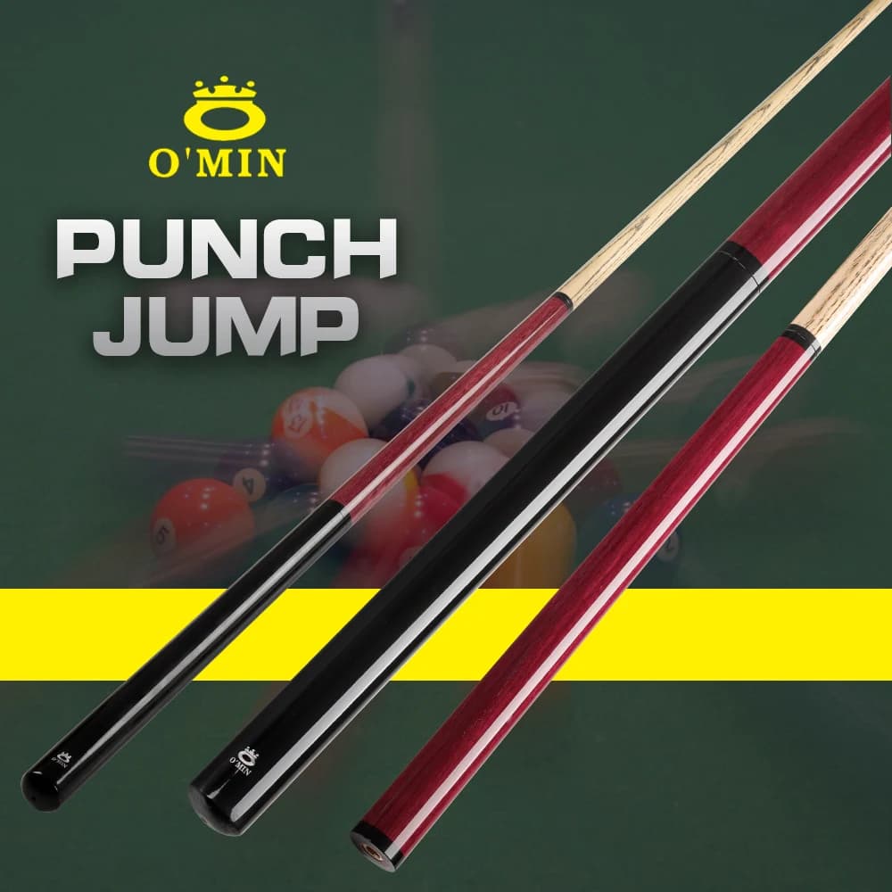 O'min Break Punch Jump Cues with 13.8mm Tip 3 Pieces and Ash Shaft for Professional Billiard Punch Cue Stick Kit