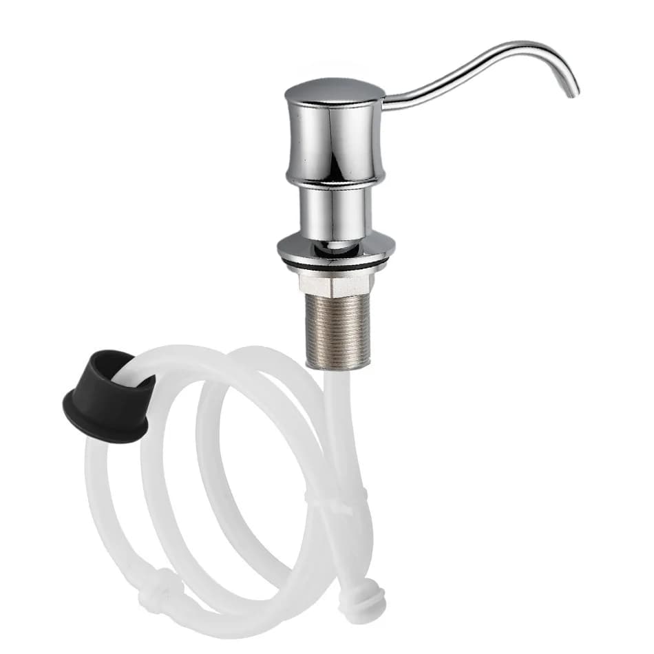 Lavello da cucina interamente in rame Dispenser di sapone Lavastoviglie Pressa Lavabo Detersivo Pressa manuale Testa della pompa Tubo in silicone esteso da 120 mm